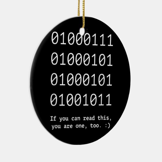 GEEK Nerd Binary Text Code Software Engineer Keramik Ornament (Rechts)