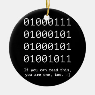 GEEK Nerd Binary Text Code Software Engineer Keramik Ornament