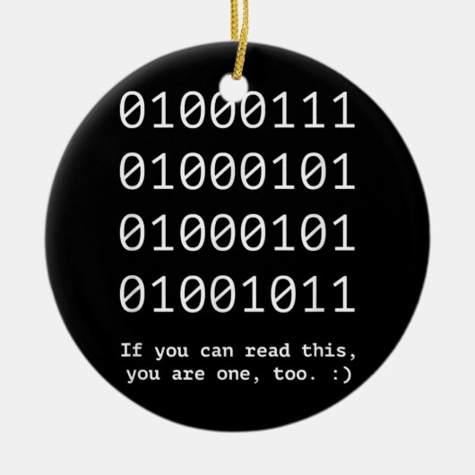 GEEK Nerd Binary Text Code Software Engineer Keramik Ornament (Vorne)