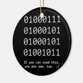 GEEK Nerd Binary Text Code Software Engineer Keramik Ornament (Links)