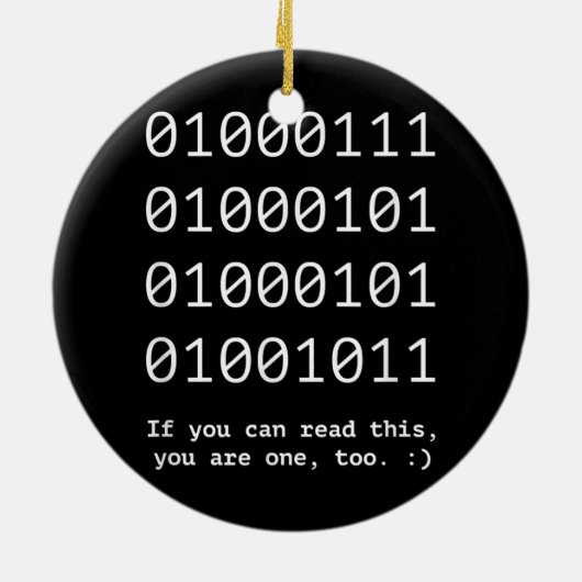 GEEK Nerd Binary Text Code Software Engineer Keramik Ornament (Hinten)