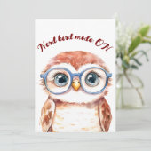 Geek Nerd Bird Feiertagskarte (Stehend Vorderseite)