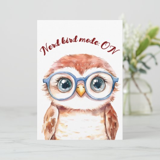 Geek Nerd Bird Feiertagskarte (Stehend Vorderseite)