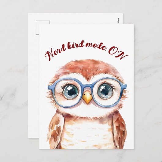 Geek Nerd Bird Feiertagspostkarte (Vorne/Hinten)