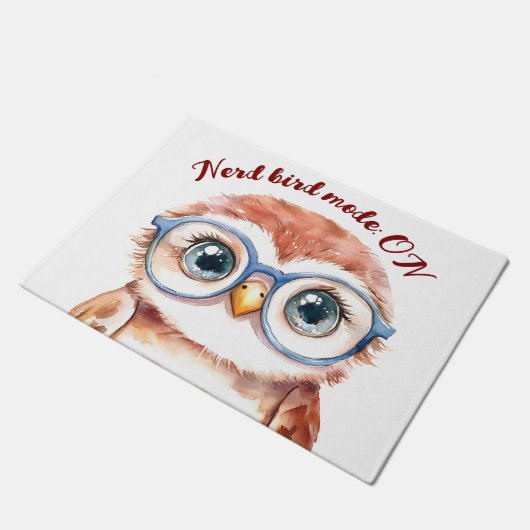 Geek Nerd Bird Fußmatte (Schrägansicht)
