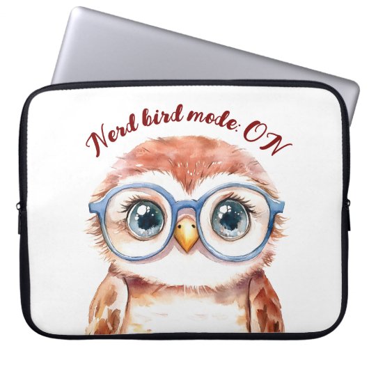 Geek Nerd Bird Laptopschutzhülle (Vorderseite)