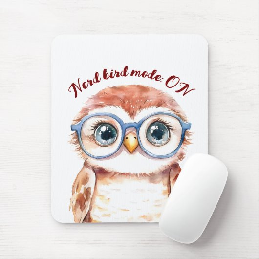 Geek Nerd Bird Mousepad (Mit Mouse)