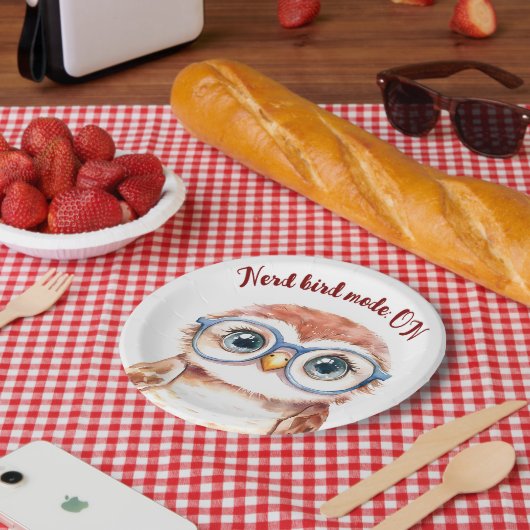 Geek Nerd Bird Pappteller (Picknick)