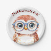 Geek Nerd Bird Pappteller (Vorderseite)