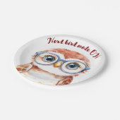 Geek Nerd Bird Pappteller (Schrägansicht)