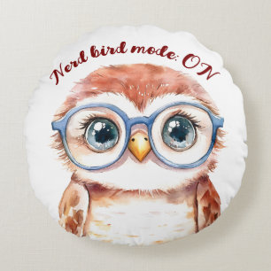 Geek Nerd Bird Rundes Kissen