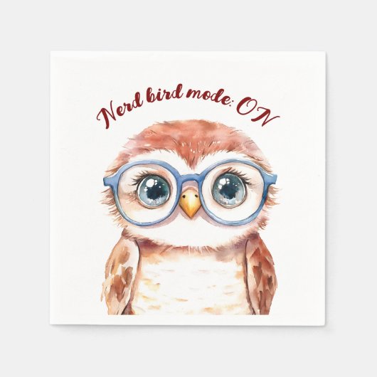 Geek Nerd Bird Serviette (Vorderseite)