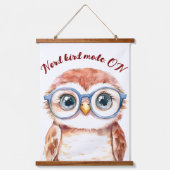 Geek Nerd Bird Wandteppich Mit Holzrahmen (Vorderseite)