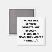 Geek Nerd Poetry Funny Kühlschrankmagnet Rose sind (Vorderseite/Rückseite)