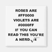 Geek Nerd Poetry Funny Kühlschrankmagnet Rose sind (Vorne)