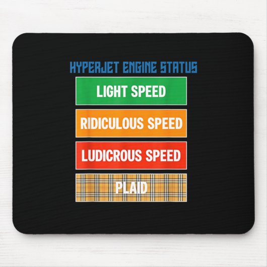 Geek Nerdig Hyperjet-Motorstatus-Design Mousepad (Vorne)
