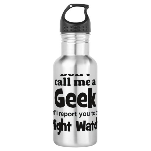 Geek Night Watch bf Trinkflasche (Vorderseite)