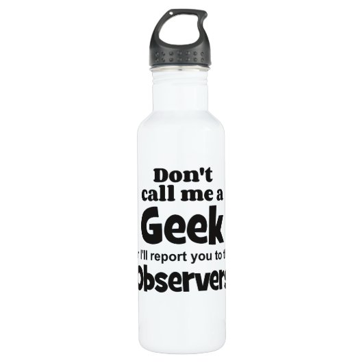 Geek Observers bf Edelstahlflasche (Vorderseite)