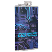 Geek Out Custom PCB Blue Electronic Circuit Board Flachmann (Rechts)