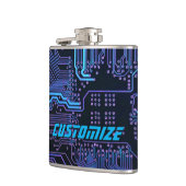 Geek Out Custom PCB Blue Electronic Circuit Board Flachmann (Links)