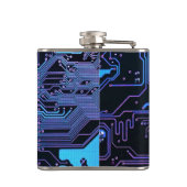 Geek Out Custom PCB Blue Electronic Circuit Board Flachmann (Rückseite)