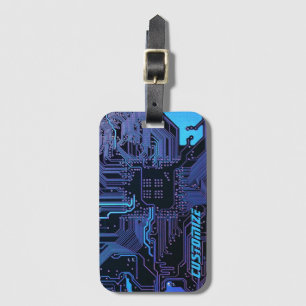 Geek Out Custom PCB Blue Electronic Circuit Board Gepäckanhänger