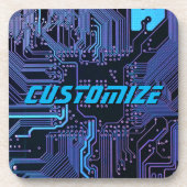 Geek Out Custom PCB Blue Electronic Circuit Board Getränkeuntersetzer (Vorderseite)