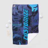 Geek Out Custom PCB Blue Electronic Circuit Board Golfhandtuch (Insitu)