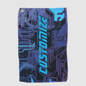 Geek Out Custom PCB Blue Electronic Circuit Board Golfhandtuch (Vorderseite)