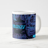Geek Out Custom PCB Blue Electronic Circuit Board Jumbo-Tasse (Vorderseite Rechts)