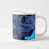 Geek Out Custom PCB Blue Electronic Circuit Board Jumbo-Tasse (Rechts)