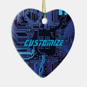 Geek Out Custom PCB Blue Electronic Circuit Board Keramik Ornament (Rechts)