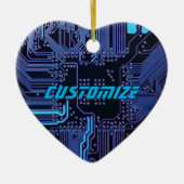 Geek Out Custom PCB Blue Electronic Circuit Board Keramik Ornament (Vorne)