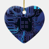 Geek Out Custom PCB Blue Electronic Circuit Board Keramik Ornament (Hinten)