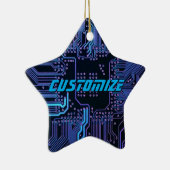 Geek Out Custom PCB Blue Electronic Circuit Board Keramik Ornament (Rechts)