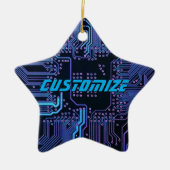 Geek Out Custom PCB Blue Electronic Circuit Board Keramik Ornament (Vorne)
