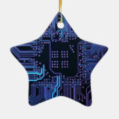 Geek Out Custom PCB Blue Electronic Circuit Board Keramik Ornament (Hinten)