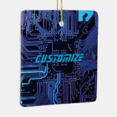 Geek Out Custom PCB Blue Electronic Circuit Board Keramikornament (Rechts)