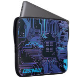Geek Out Custom PCB Blue Electronic Circuit Board Laptopschutzhülle (Vorne Rechts)