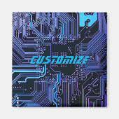 Geek Out Custom PCB Blue Electronic Circuit Board Magnet (Vorne)