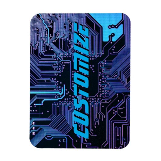 Geek Out Custom PCB Blue Electronic Circuit Board Magnet (Vertikal)