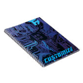Geek Out Custom PCB Blue Electronic Circuit Board Notizblock (Rechte Seite)