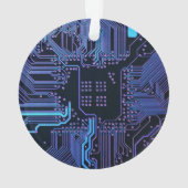 Geek Out Custom PCB Blue Electronic Circuit Board Ornament (Rückseite)