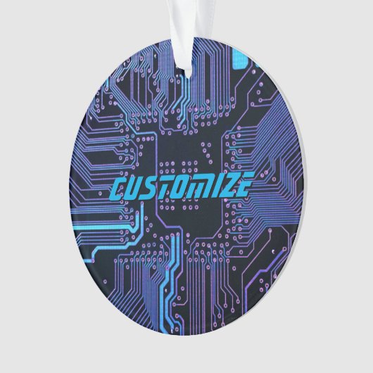 Geek Out Custom PCB Blue Electronic Circuit Board Ornament (Vorderseite)