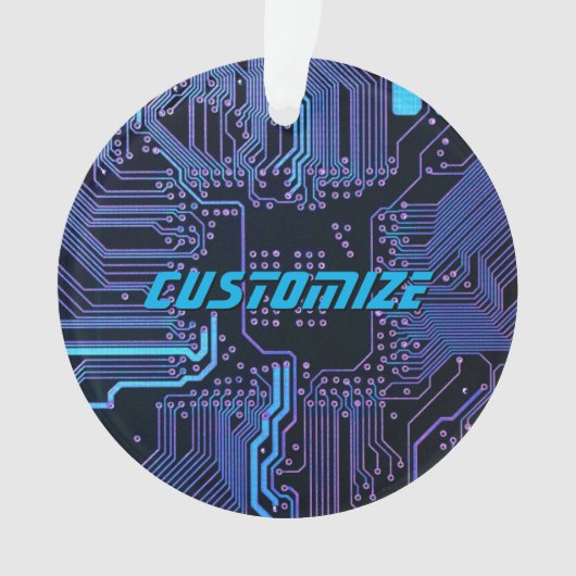 Geek Out Custom PCB Blue Electronic Circuit Board Ornament (Vorderseite)