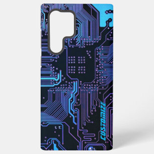 Geek Out Custom PCB Blue Electronic Circuit Board Samsung Galaxy Hülle
