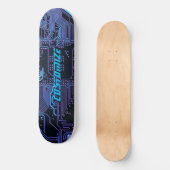 Geek Out Custom PCB Blue Electronic Circuit Board Skateboard (Vorderseite)