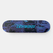 Geek Out Custom PCB Blue Electronic Circuit Board Skateboard (Horizontal)