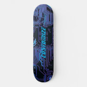 Geek Out Custom PCB Blue Electronic Circuit Board Skateboard (Vorderseite)