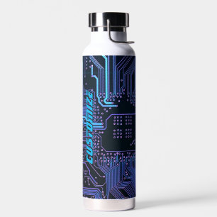 Geek Out Custom PCB Blue Electronic Circuit Board Trinkflasche